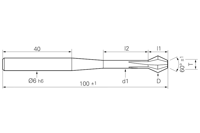 Fraise biconique à chanfreiner/ébavurer 8490-H carbure Angle 90