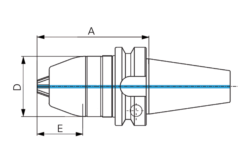 Selbstspannendes Spannfutter mit Rechtsdrehung, Schaft MAS 403